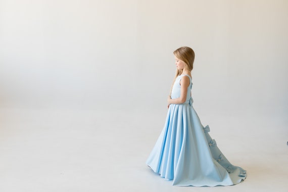 sky blue junior bridesmaid dresses