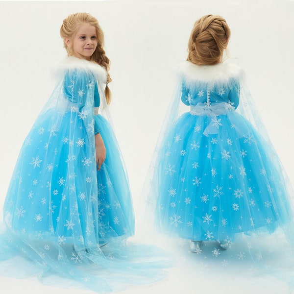 Inspired Ice Queen Costume for Girls - Snow Princess Dress Up Winter Cosplay dress Christmas Dress