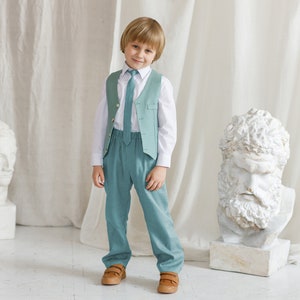 Mint Boys Linen Suit - The Timeless Elegance for Your Little Gentleman!