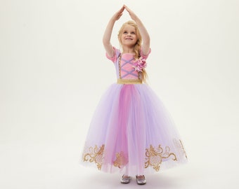 Tutu girl dress for Birthday costume or Photo shoot Tangled dress outfit Birthday dress costume Princess dress for Birthday party