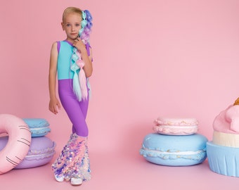 Magical Mermaid Costume for Kids: Mermaid Tail Romper, Under the Sea, Off Shoulder Design