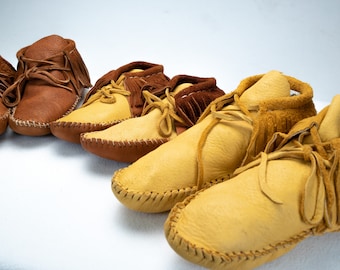 Childrens Leather Moccasins - Elk and Moose Hide