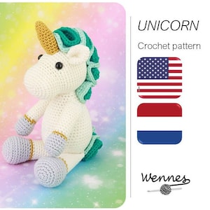 Unicorn crochet pattern English (US) and Dutch (includes instructions for horse)