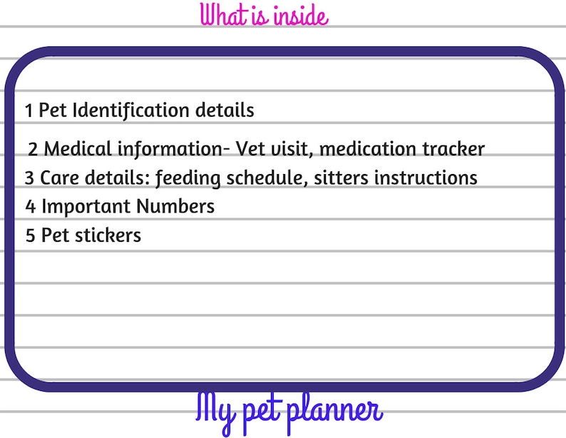 Pet Planner Printable for Pet Care, Editable Pet Organizer. - Etsy
