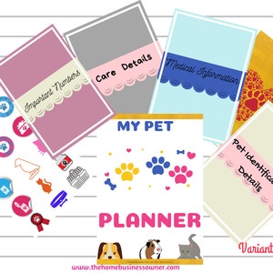 Pet Planner Printable for Pet Care, Editable Pet Organizer. - Etsy