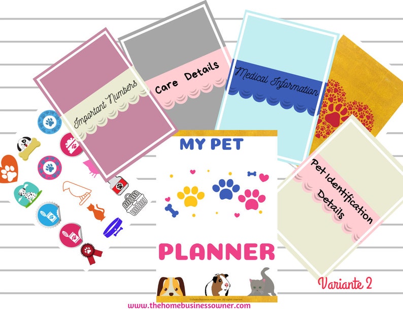 Pet Planner Printable for Pet Care, Editable Pet Organizer. - Etsy