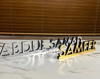 Schreibtisch Namensschild | Freistehendes Acrylschild Personalisierter Bürotisch Geschenk