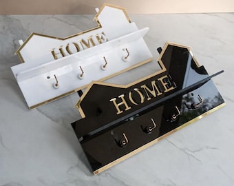 Acryl Schlüsselhalter mit Ablage, modernes Home Organizer Rack