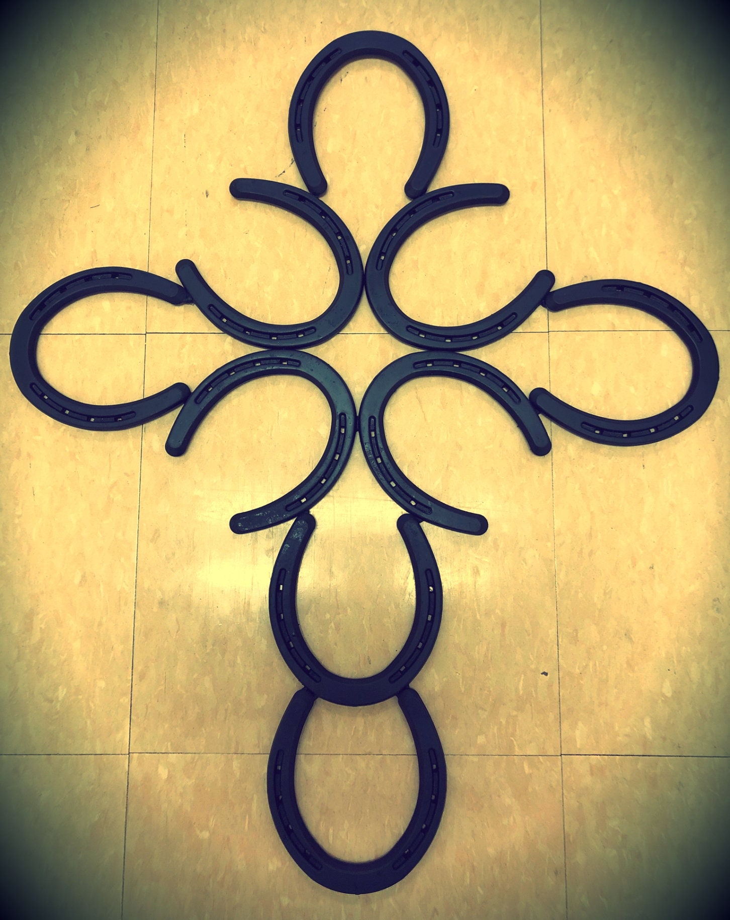 Southwest Style Horseshoe Iron Cross Etsy