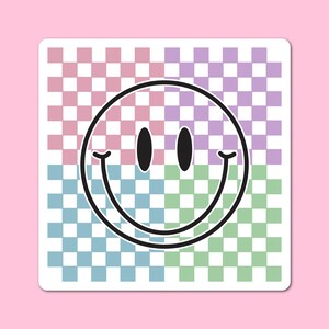 Checkered Smiley Sticker