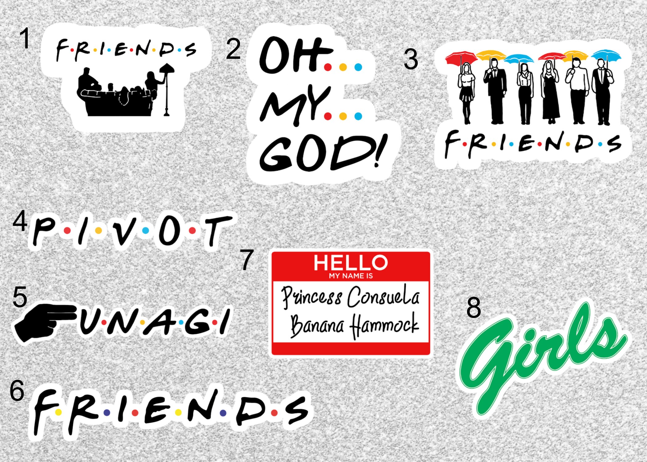 Friends Stickers Etsy