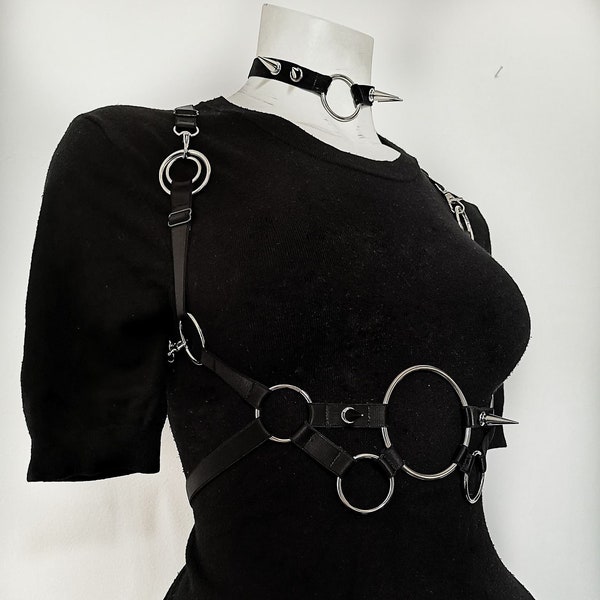 Spiked Geometric Chest Harness