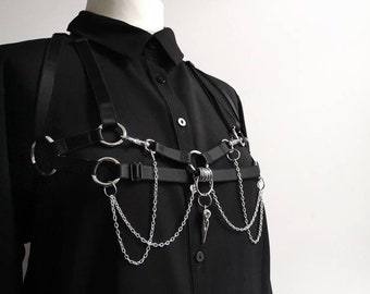 Ritual Drape Chain Chest Harness (Adjustable)