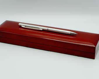 Bolígrafo de plata de ley / Regalo de lujo hecho a mano con estuche de cuero