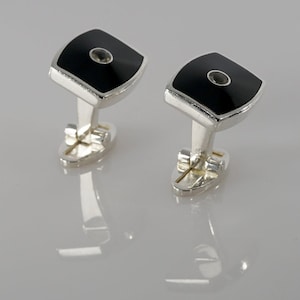 Luxus Sterling Silber Manschettenknöpfe & Ohrstecker - Perfektes Geschenk für Ihn