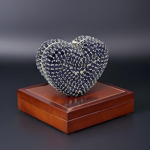Iolite Stone Heart Pill Box - Silver Gift for Loved Ones