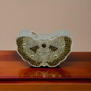 Premium Silver Butterfly Pill Box with Dazzling White Topaz