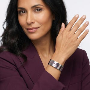 Pulseira rígida de prata esterlina com rubi – Bracelete com pedra preciosa natural