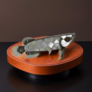 Unique Arowana Fish Sculpture – Stunning Sterling Silver Decor for Any Space