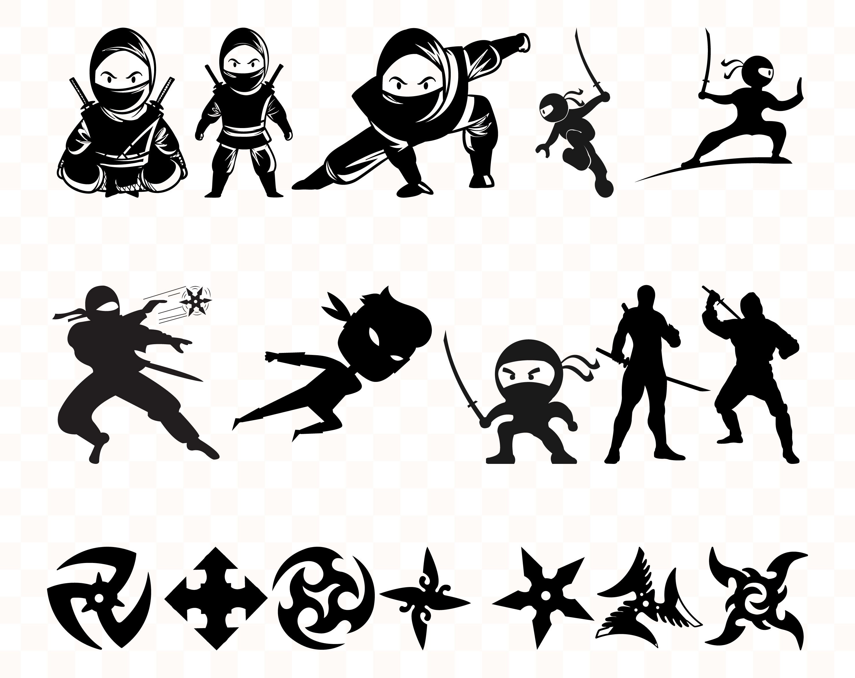 Download Ninja Svg Ninja Silhouette Ninja Svg Bundle Ninja Clipart Etsy