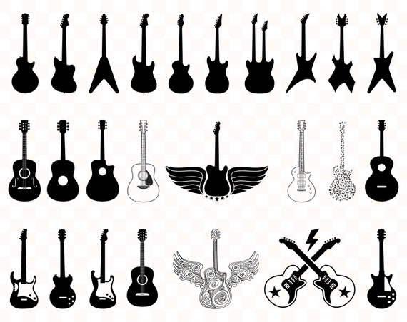 Download Guitar Svg Guitar Svg Files Guitar Png Guitar Silhouette Etsy