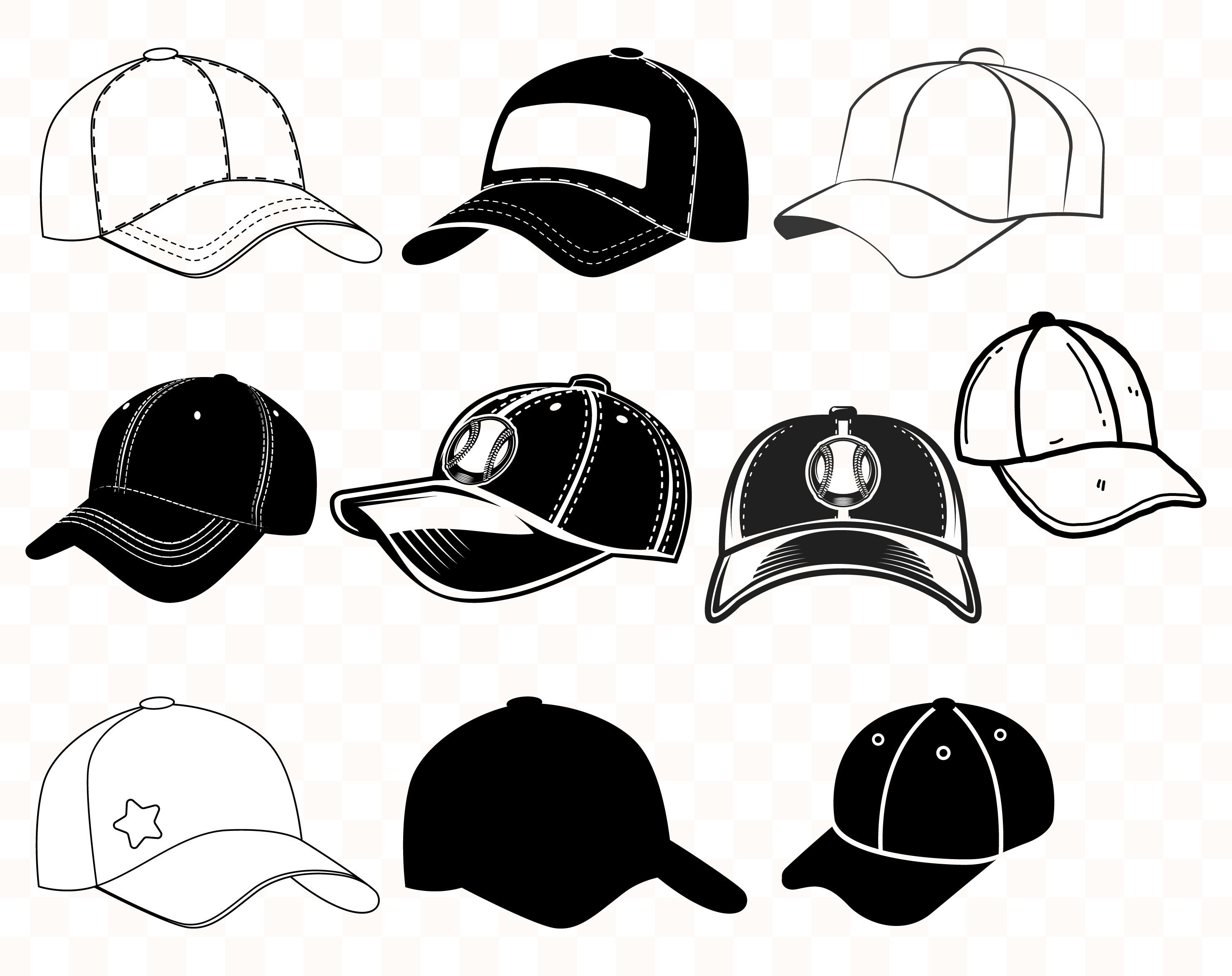 Gorra de béisbol svg Baseball cap bundle Baseball cap svg Etsy