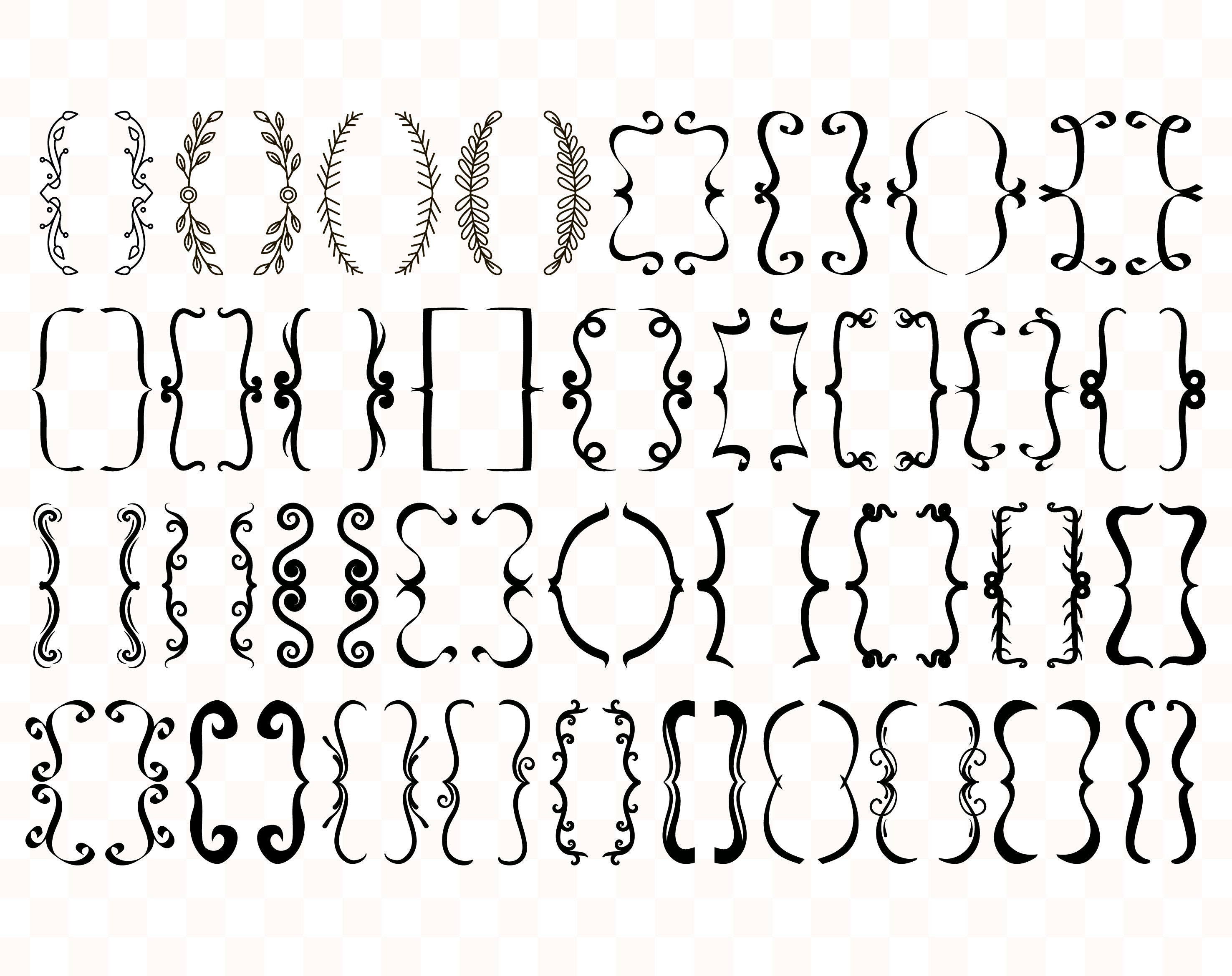 Bracket svg Parenthesis svg Braces svg Context svg Decoration Etsy