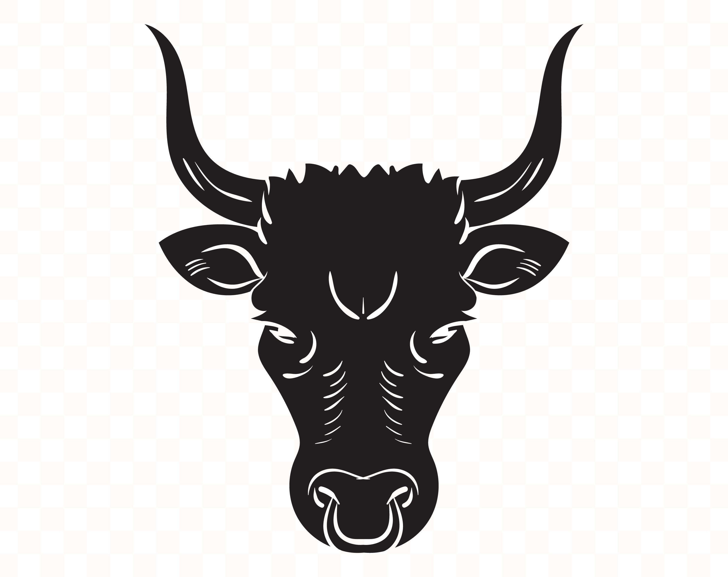 Bull head svg Bull head png Bull svg Bull clipart Bull cut Etsy