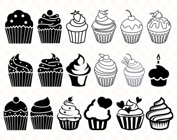Download Cupcake Svg Cupcake Cut Files Cupcake Silhouette Cupcake Svg Etsy