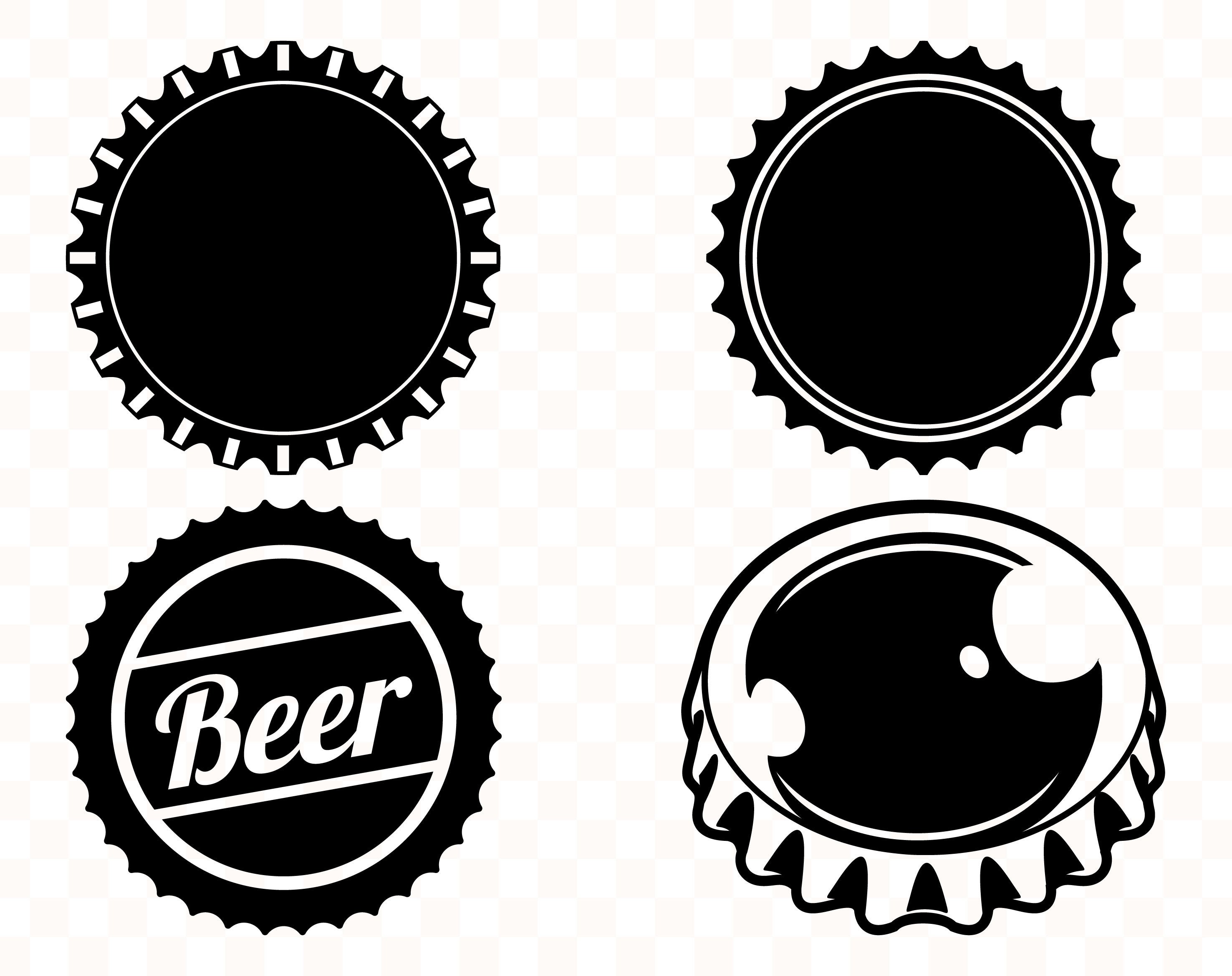 Beer bottle cap svg Alcohol svg Bottle cap silhouette Beer cap Etsy