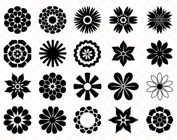 Blumen Form Svg Blumen Svg Blume Formen Svg Dateien Blume Etsy