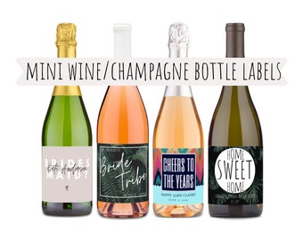 Custom Mini Wine & Champagne Labels (Wedding and Anniversary, Bachelorette Party, Birthday, Graduation, House Warming)