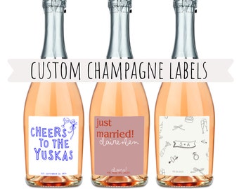 Custom Wine & Champagne Labels (Wedding or Anniversary Gift; Engagement Gift; Birthday Present; Bridal Shower)