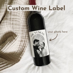 Custom Photo Wine & Champagne Labels Wedding or Anniversary Gift image 1