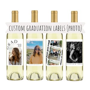 Custom Photo Graduation Wine Labels: Waterproof Vinyl
