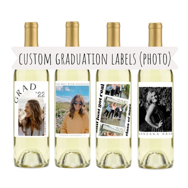 Champagne Custom Labels Graduation Etsy