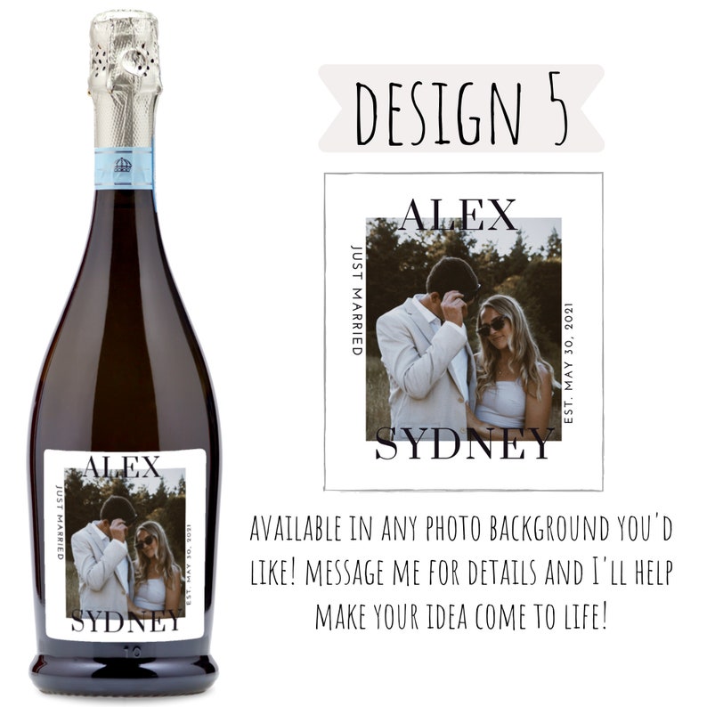 Custom Photo Wine & Champagne Labels Wedding or Anniversary Gift image 6