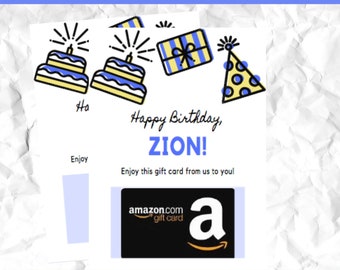 Printable His Birthday Gift Card Holder - Completely Editable and Customizable - Print at Home and Edit Yourself