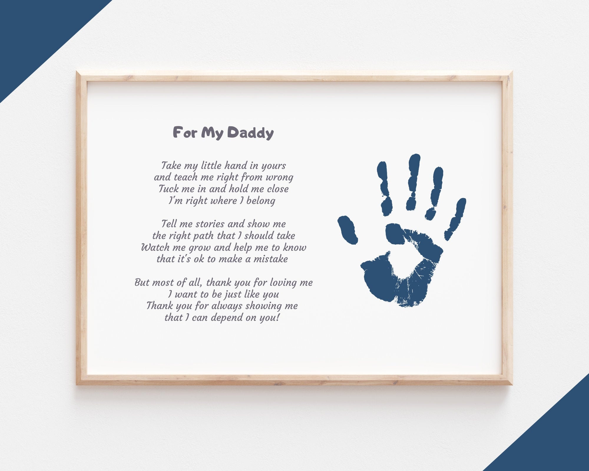For My Daddy Poem Handprint Gift for Dad from Kids Gift to Etsy España