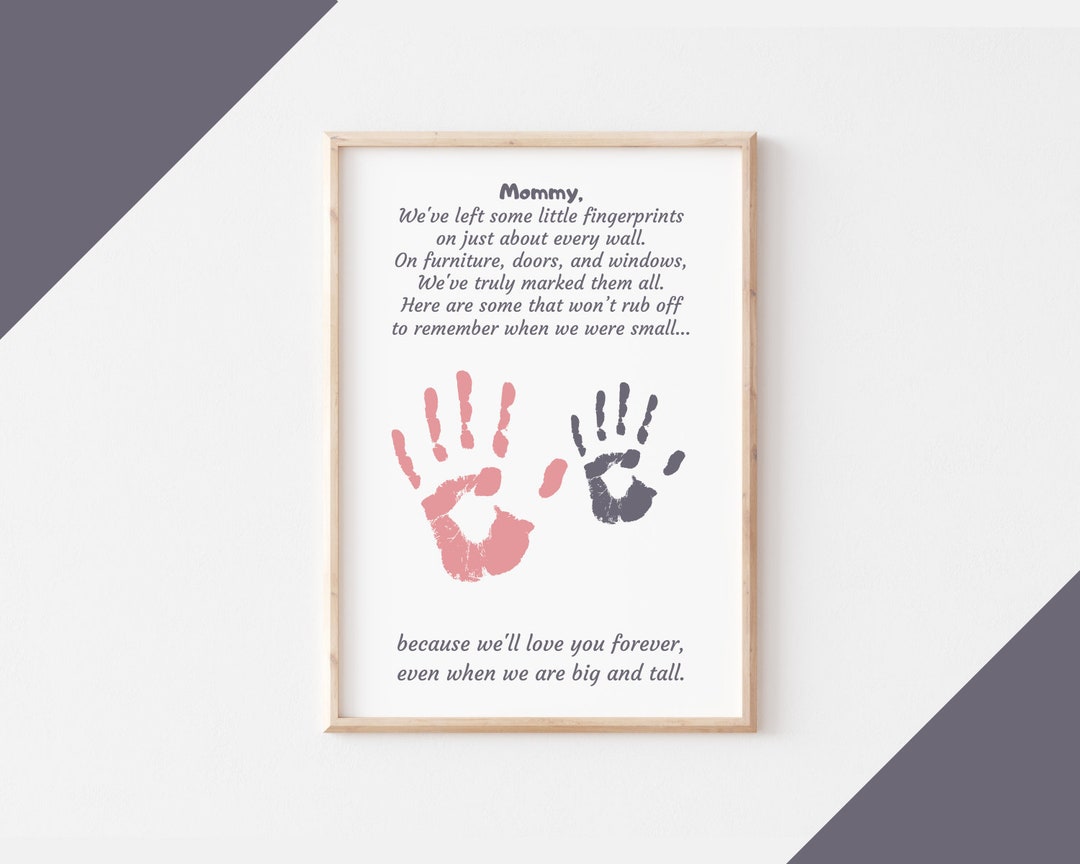Handprint Template Gift for Mom From Kids - Little Fingerprints We'll ...