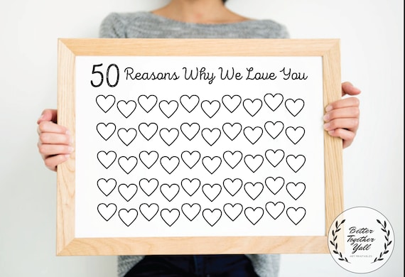50th Birthday Present 50 Reasons Why We Love You - Etsy