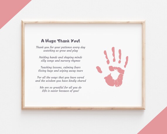 Kids Poem To Nanny Daycare Poem Babysitter Poem Etsy
