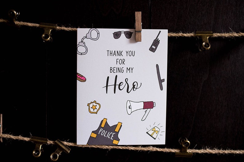 thank you for being my hero thank you greeting card for etsy