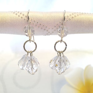 Sterling silver earrings, crystal earrings, Swarovski crystal earrings, clear crystal earrings, teardrop earrings, mothers day gift
