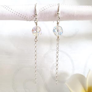 Sterling silver earrings, crystal earrings, Swarovski crystal earrings, clear crystal earrings, gift for her
