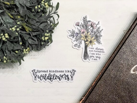 Download Spread Kindness Like Wildflowers Sticker Quote Kindness Etsy