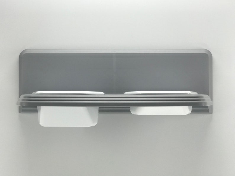 Elevated Bowls Gray and White 4 /& 2 Cup Wall Mounted Pet Dish Set Cat or Small Dogs Kitchen Dog Elevated feeder Small