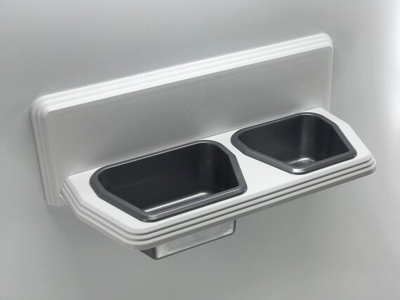 Elevated Feeder Wall Mounted Medium Pet Dish Set White And Etsy