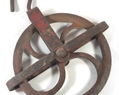 Vintage Durbin - Durco Iron Pulley Red Rusty Iron