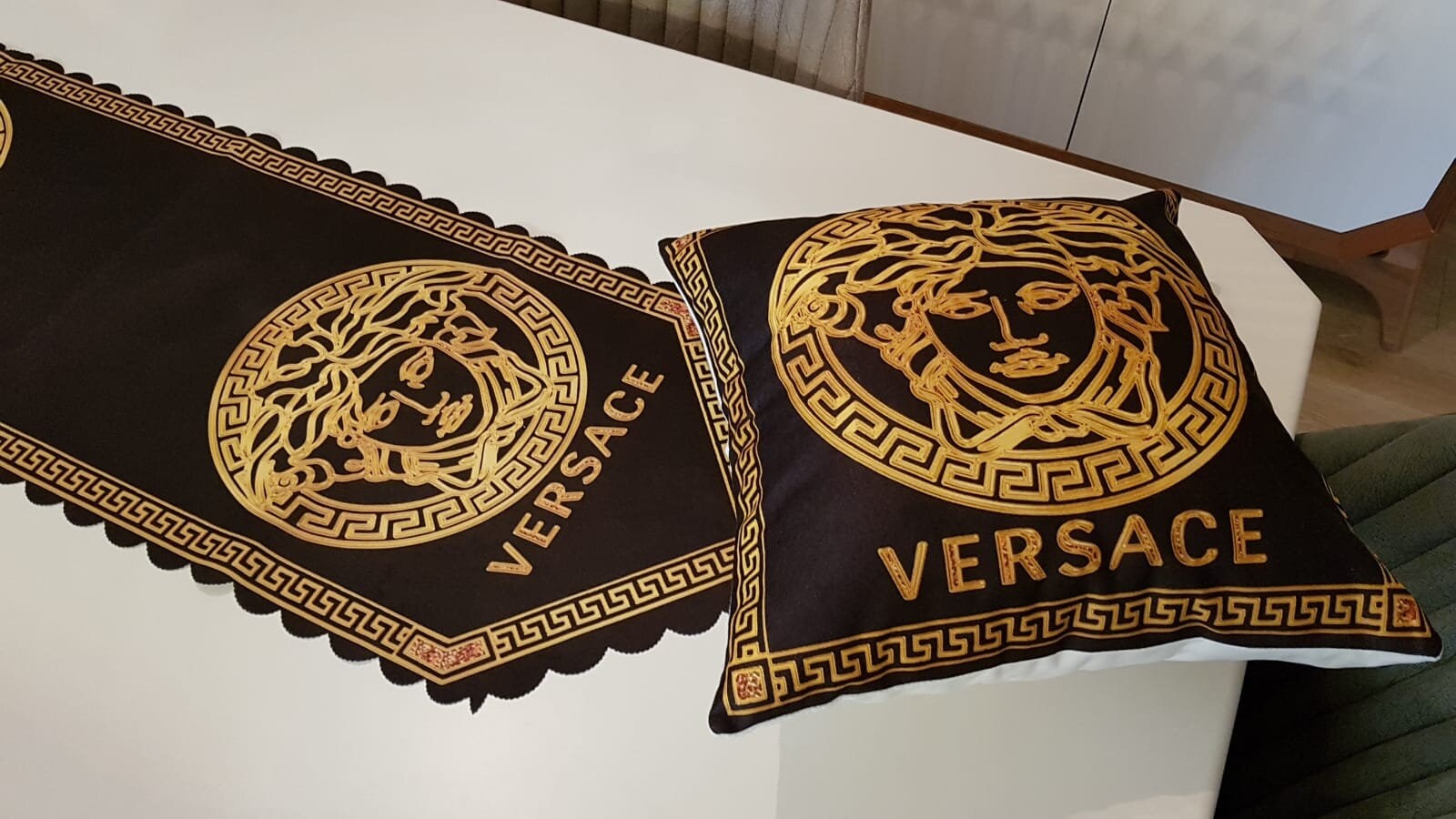 Versace 1 pcs pillow and table runner set High Quality Etsy